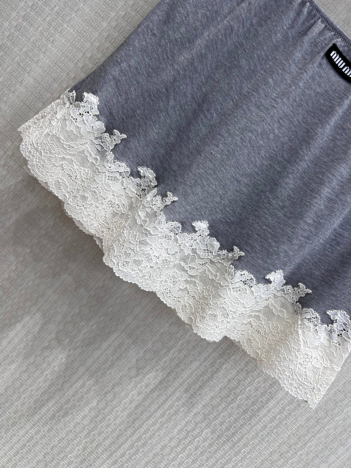 Miumiu 2026 Lace Set Grey White Cotton