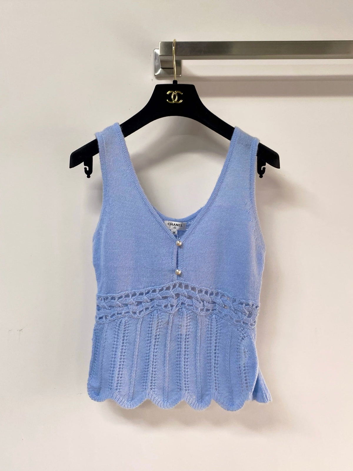 Chanel 2026 Openwork Knit Vest Polyamide Wool 366059