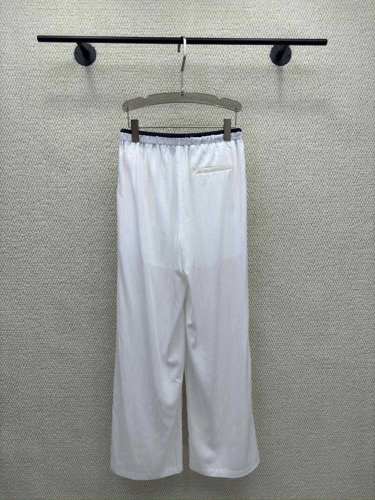 Miumiu 2026 Elastic High-Waisted Straight Wide-Leg Pant Tencel Cotton