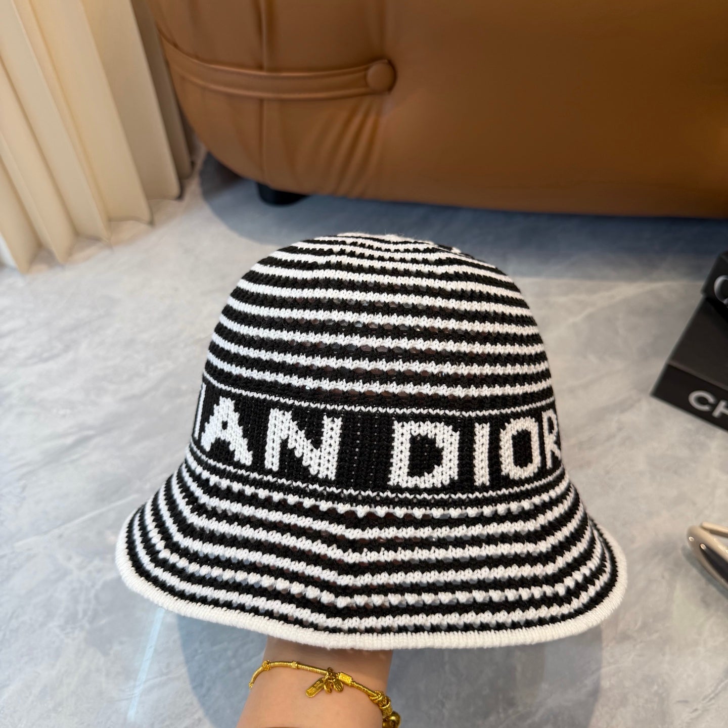 Dior Striped Bucket Hat Wool 280840