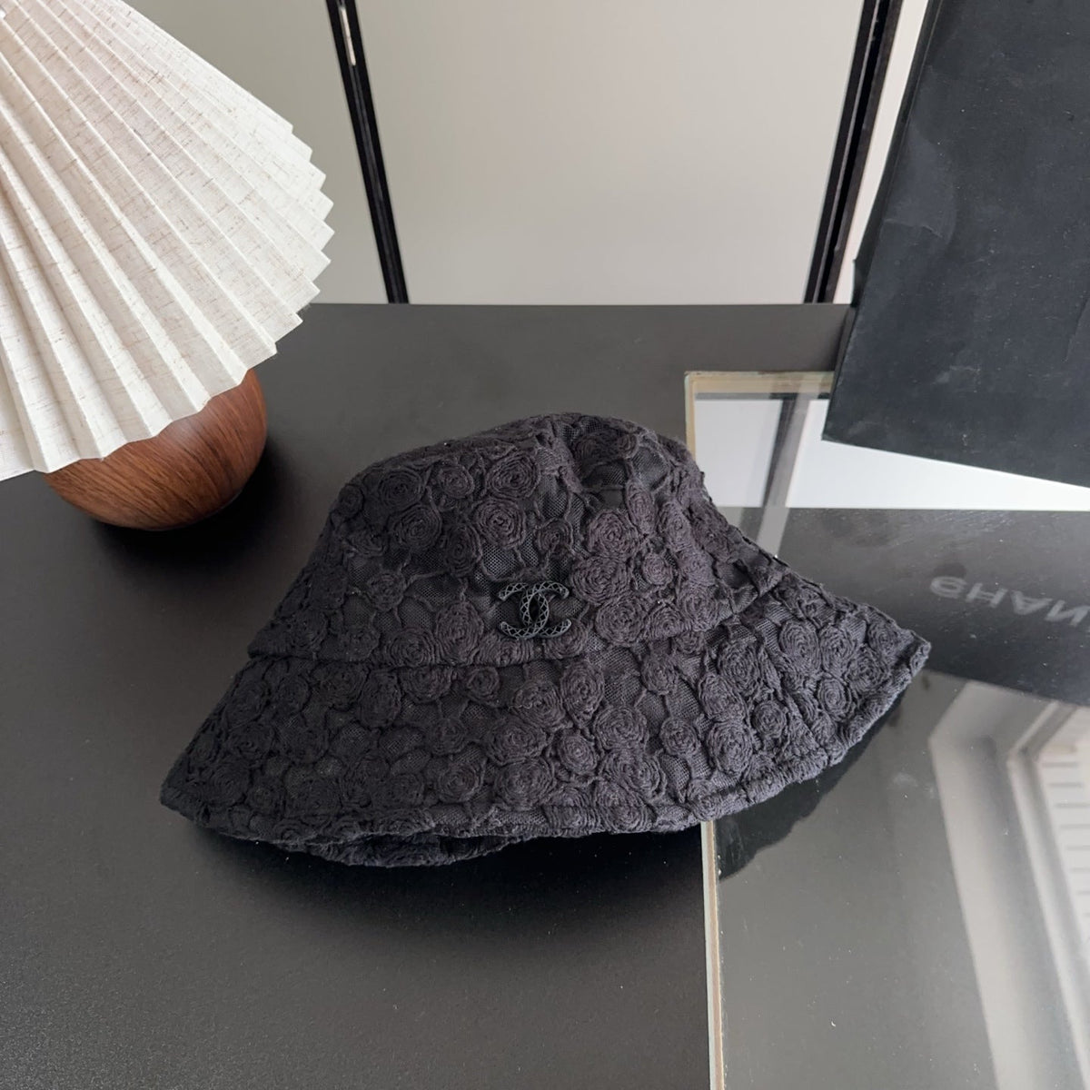 Chanel Flower Lace Bucket Hat Cotton 236967