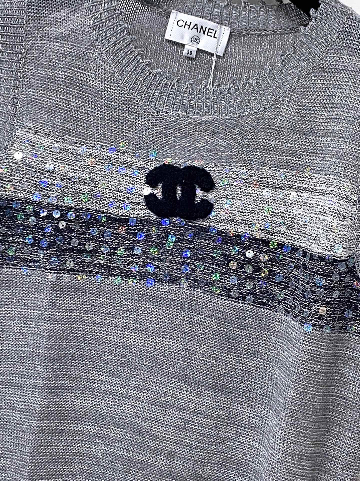 Chanel 2026 Vest Shirt Grey White Tencel Wool 295272