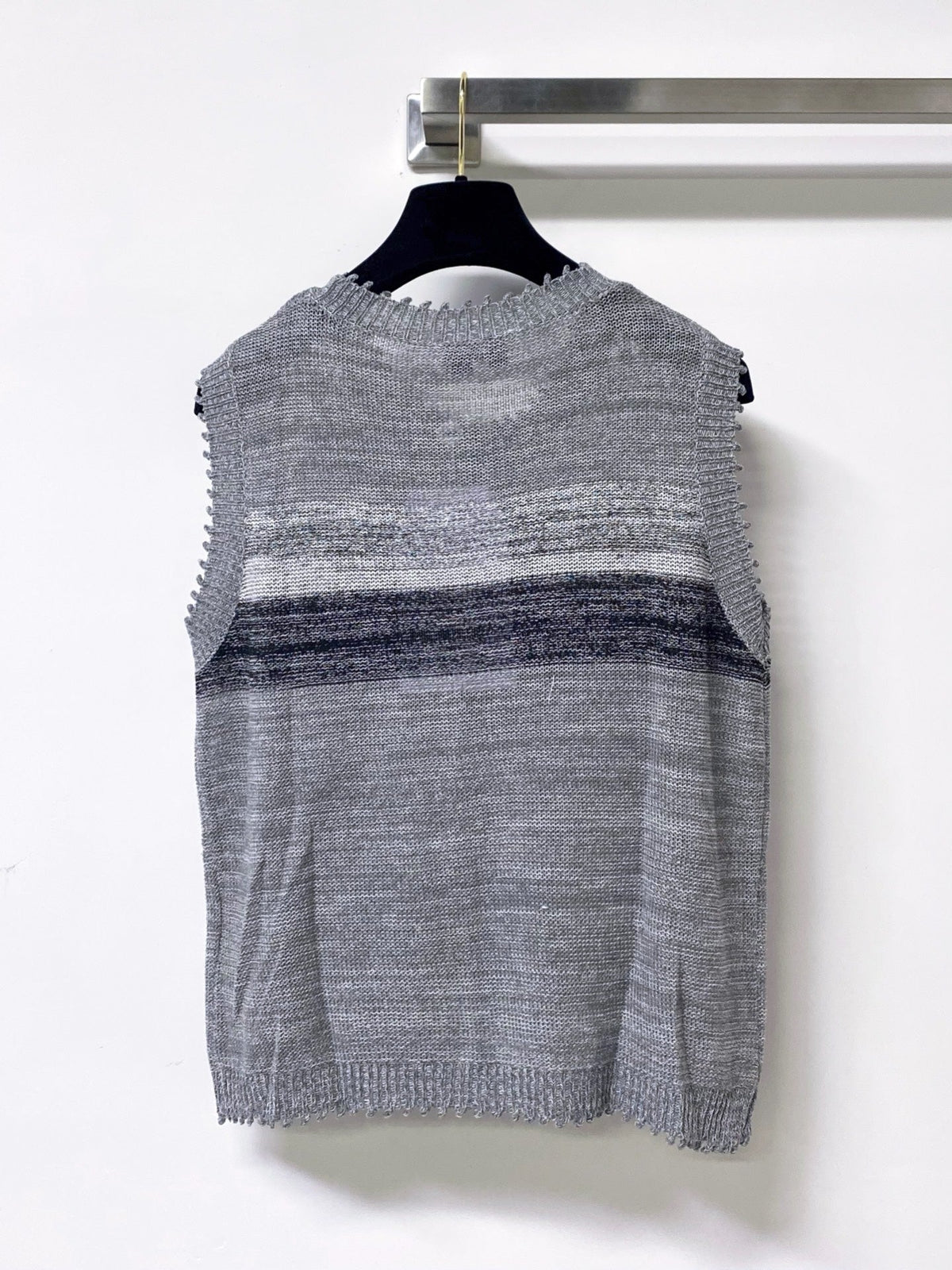 Chanel 2026 Vest Shirt Grey White Tencel Wool 295272
