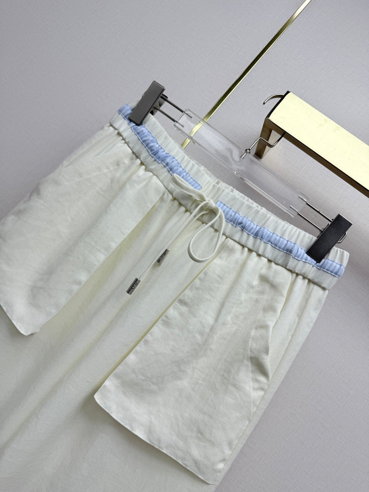Miumiu 2026 Straight Leg Pants with Elastic Drawstring Waist Rayon Tencel 380433