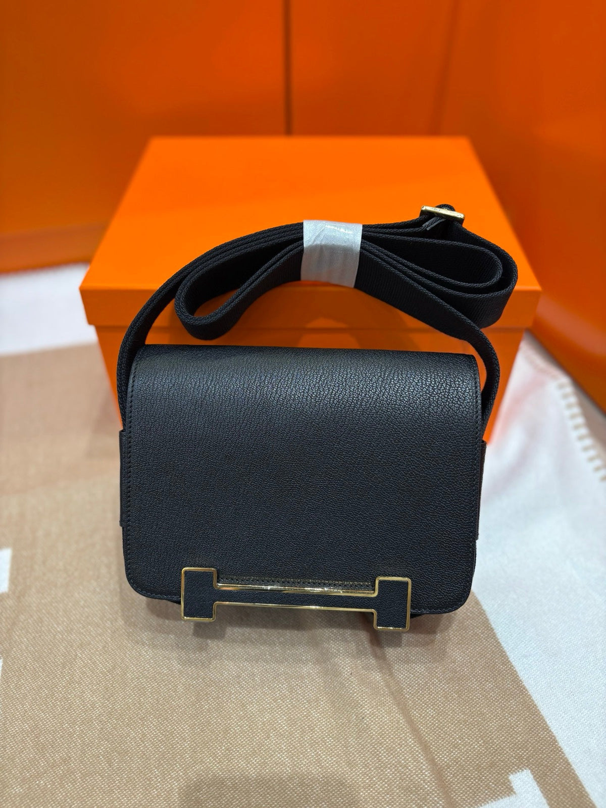 High-end Hermes 2026 Geta Bag 20cm Evercolor Calfskin