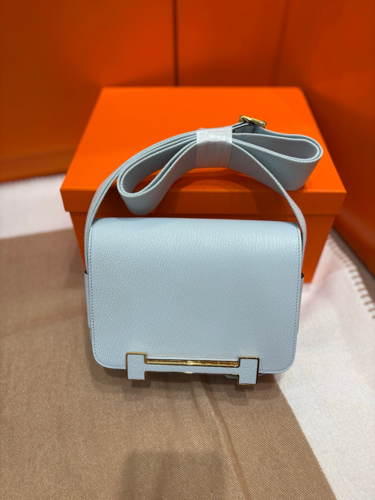 High-end Hermes 2026 Geta Bag 20cm Evercolor Calfskin