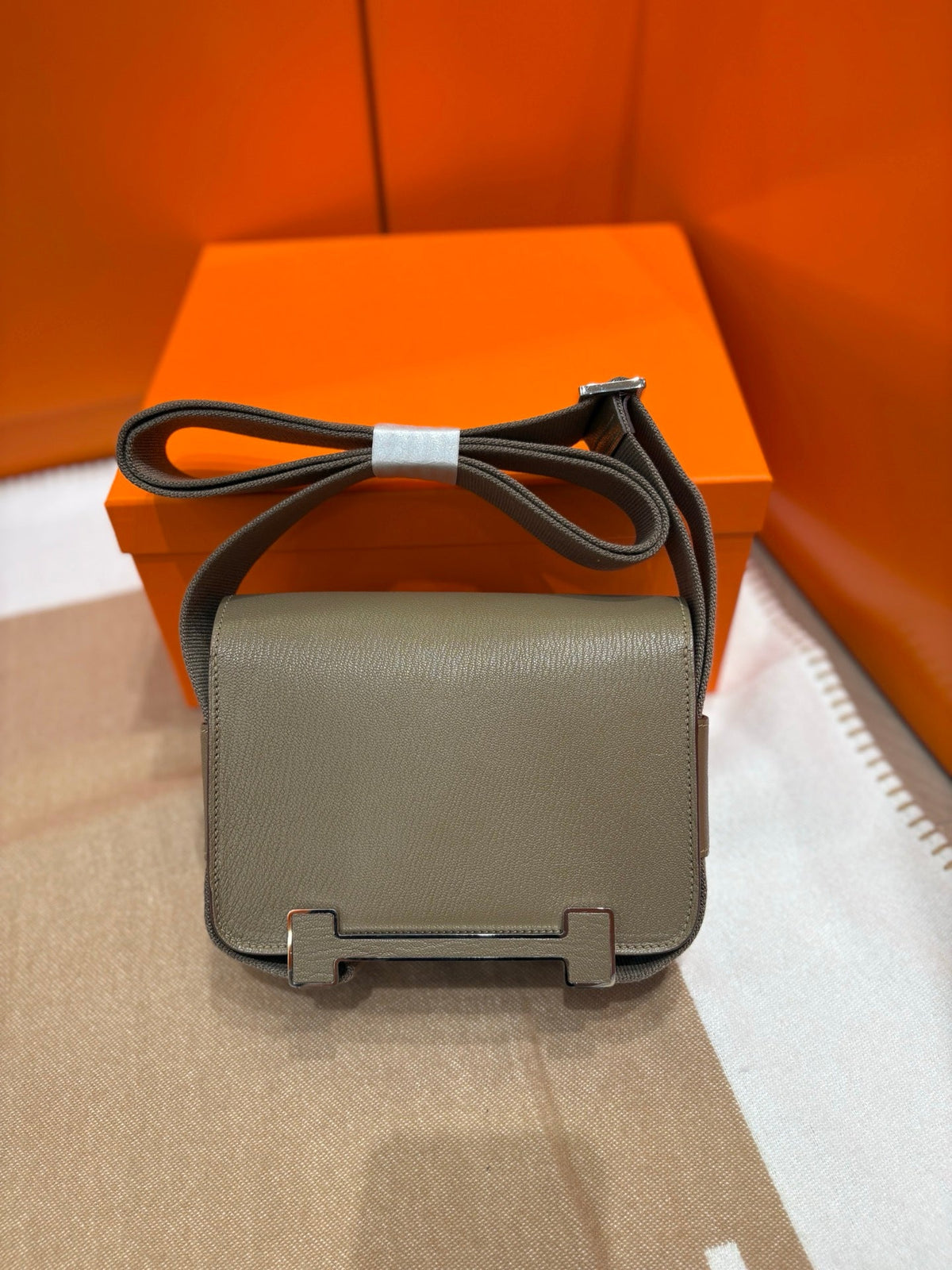 High-end Hermes 2026 Geta Bag 20cm Evercolor Calfskin