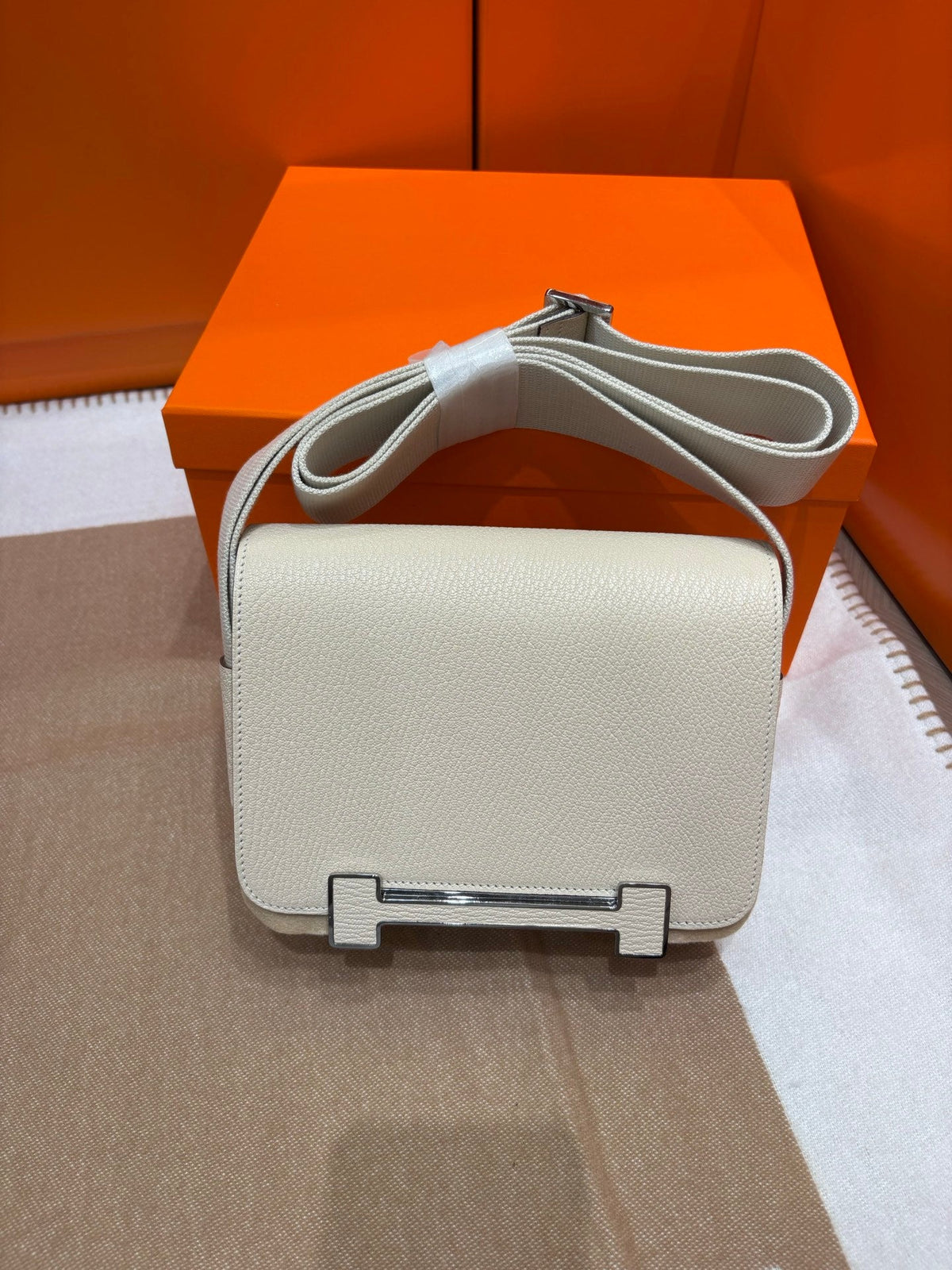 High-end Hermes 2026 Geta Bag 20cm Evercolor Calfskin