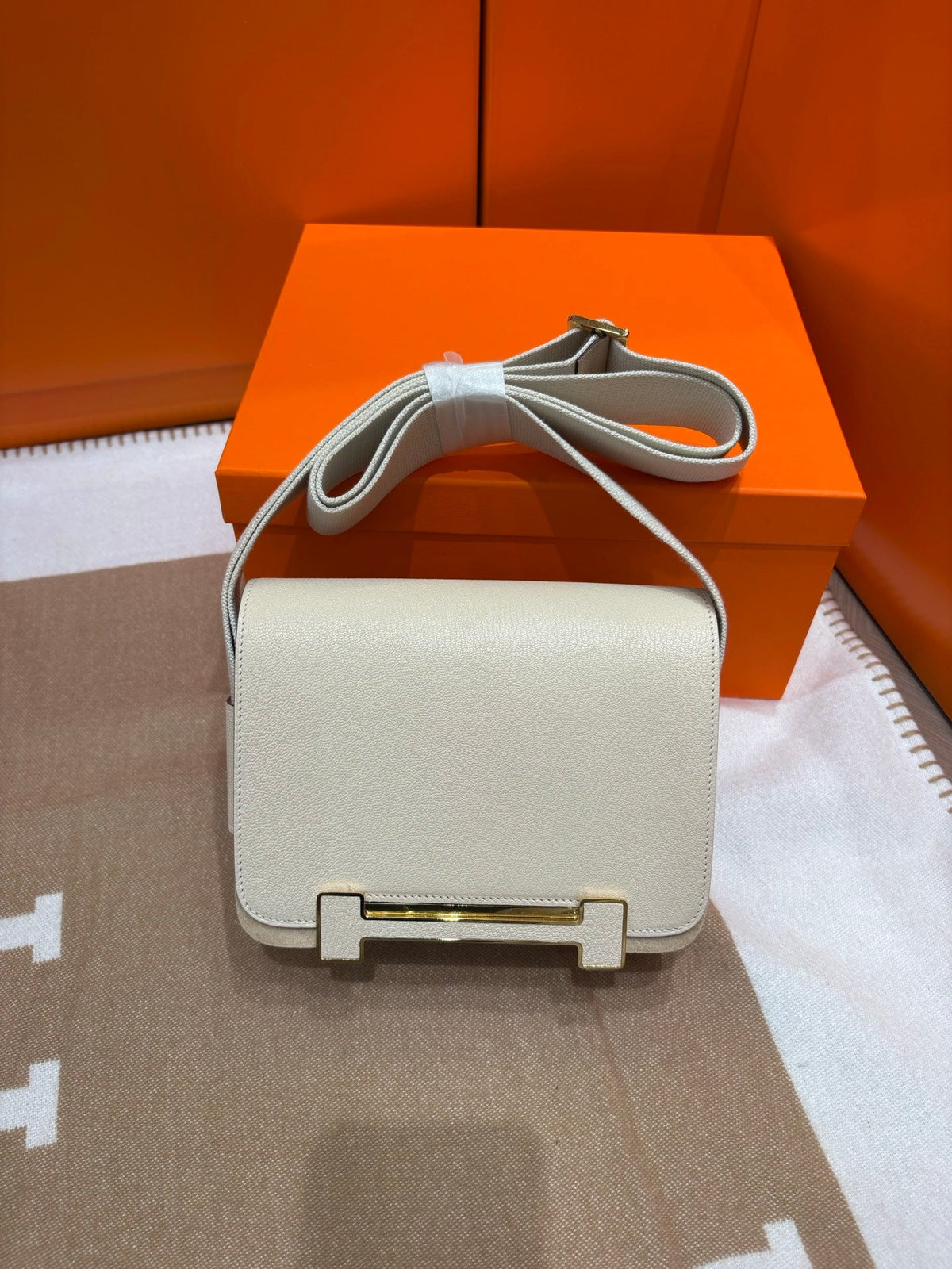 High-end Hermes 2026 Geta Bag 20cm Evercolor Calfskin