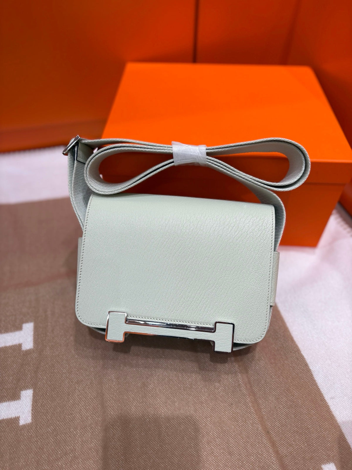 High-end Hermes 2026 Geta Bag 20cm Evercolor Calfskin