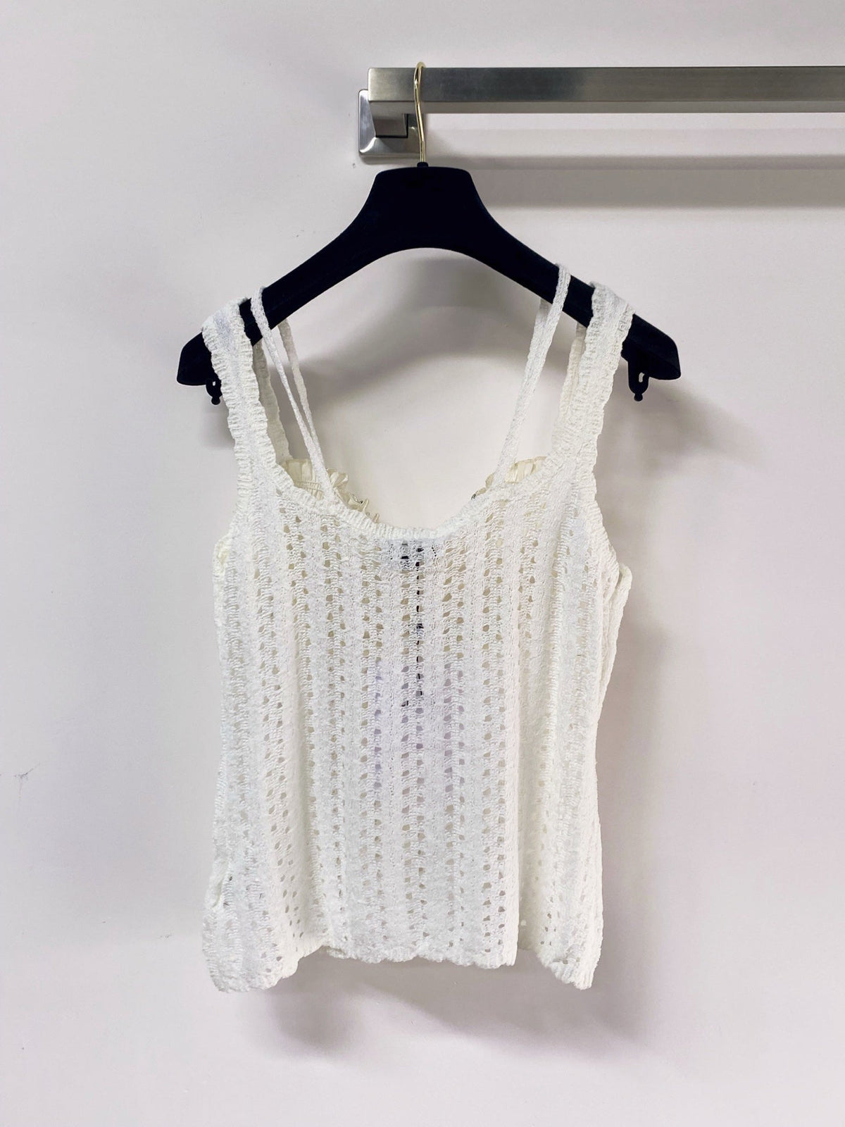 Chanel 2026 Knit Bustier Top Wool Laine With Satin Detailing 471895