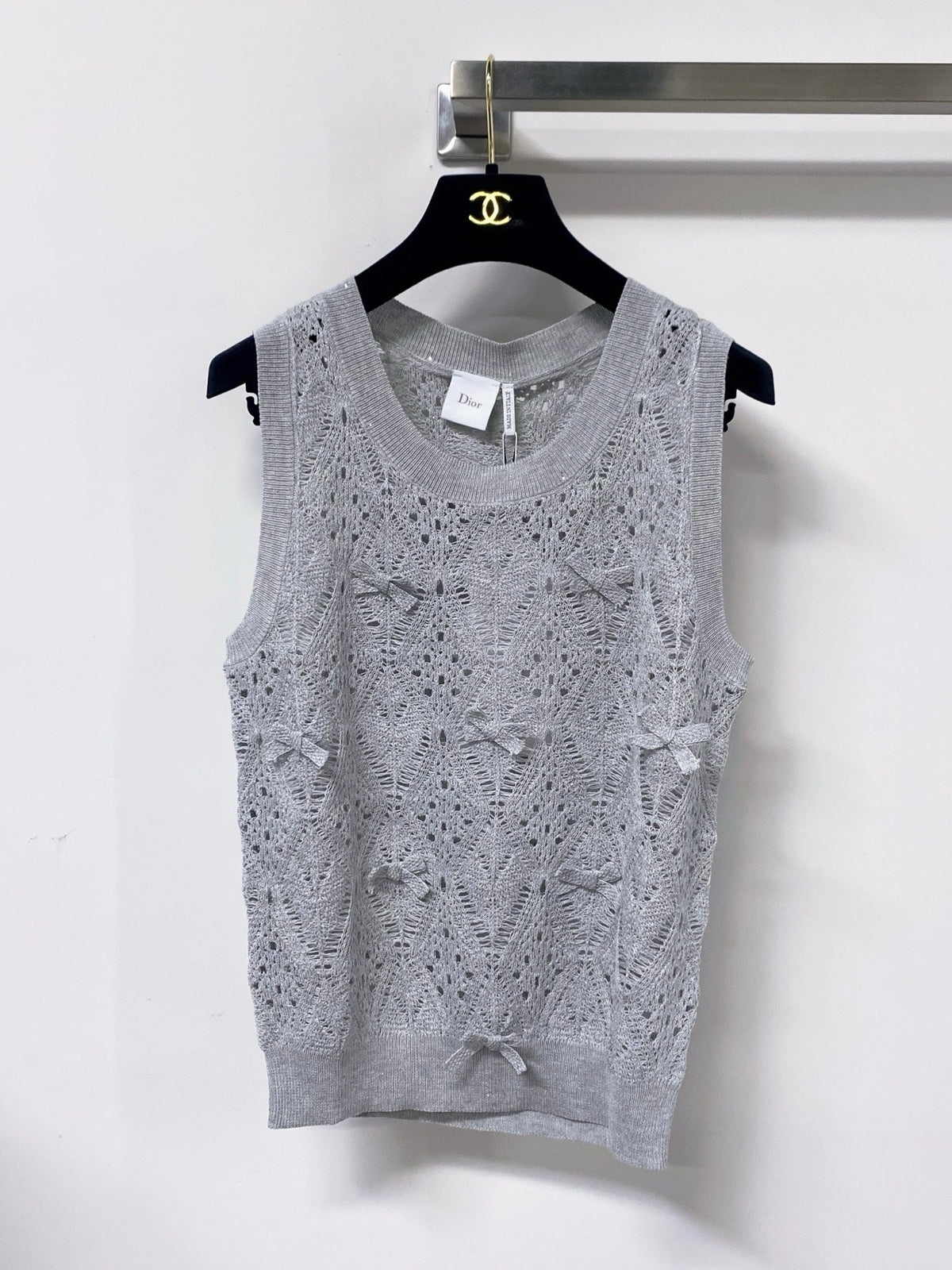 Dior 2026 Knit Vest Decorative Bow Pattern Cotton 479899