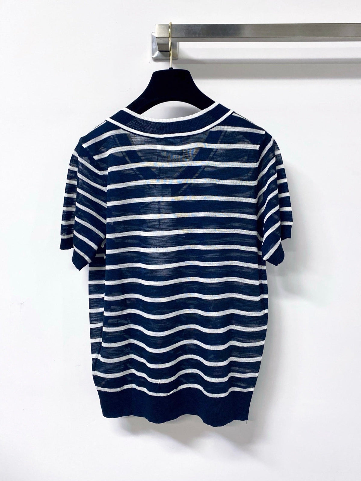 Dior 2026 Striped V-neck Short-Sleeve Shirt Viscosa 487999