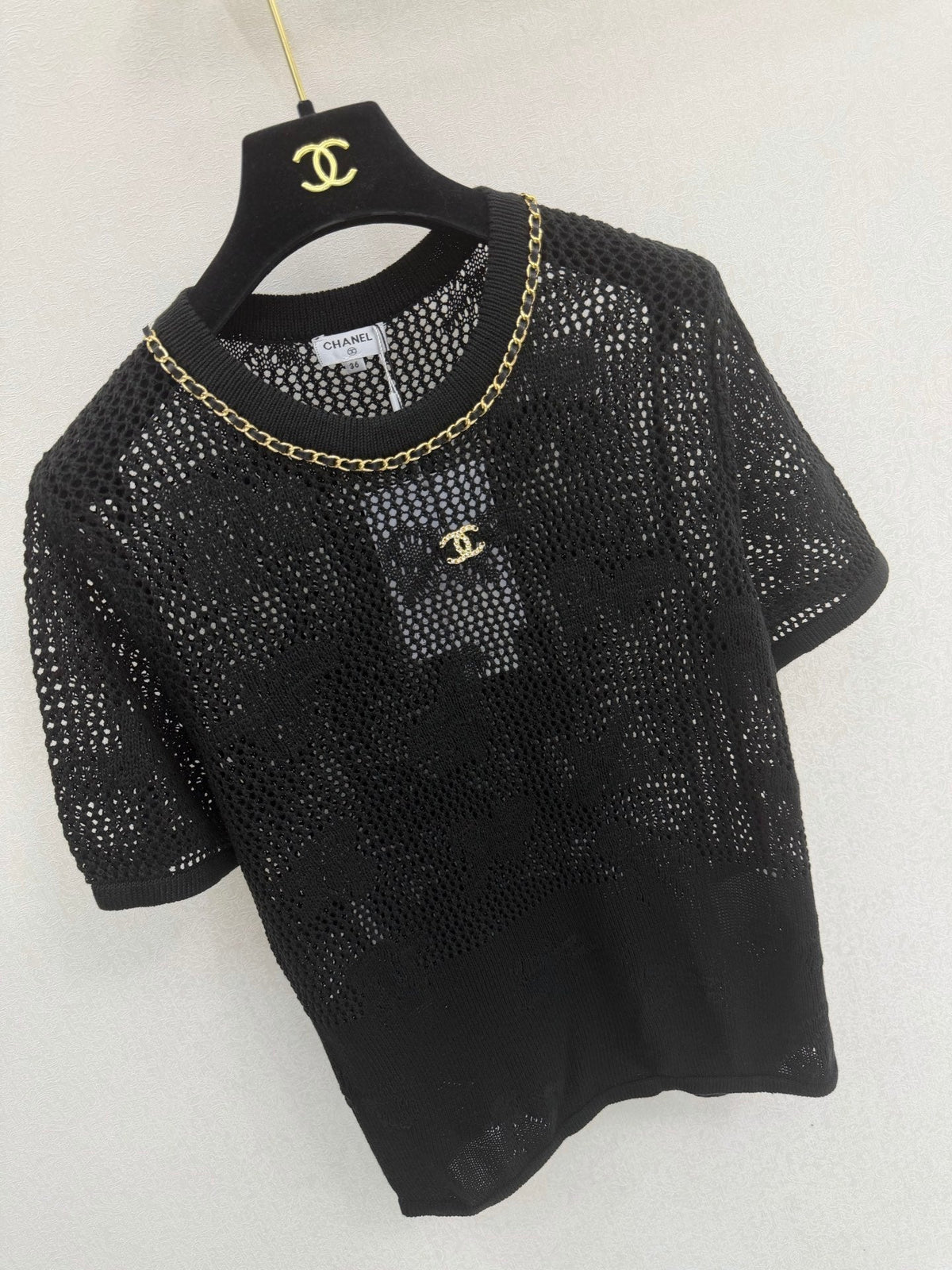 Chanel 2026 Crew Neck Short-sleeved Shirt Cotton 394842
