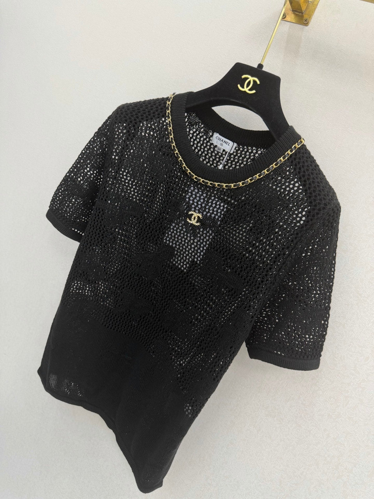 Chanel 2026 Crew Neck Short-sleeved Shirt Cotton 394842