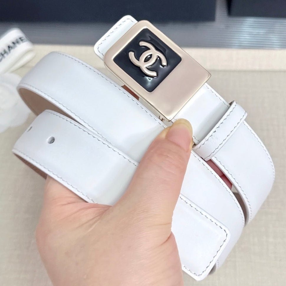 Chanel 2026 Square CC Buckle Belt 30mm Cowhide 209873