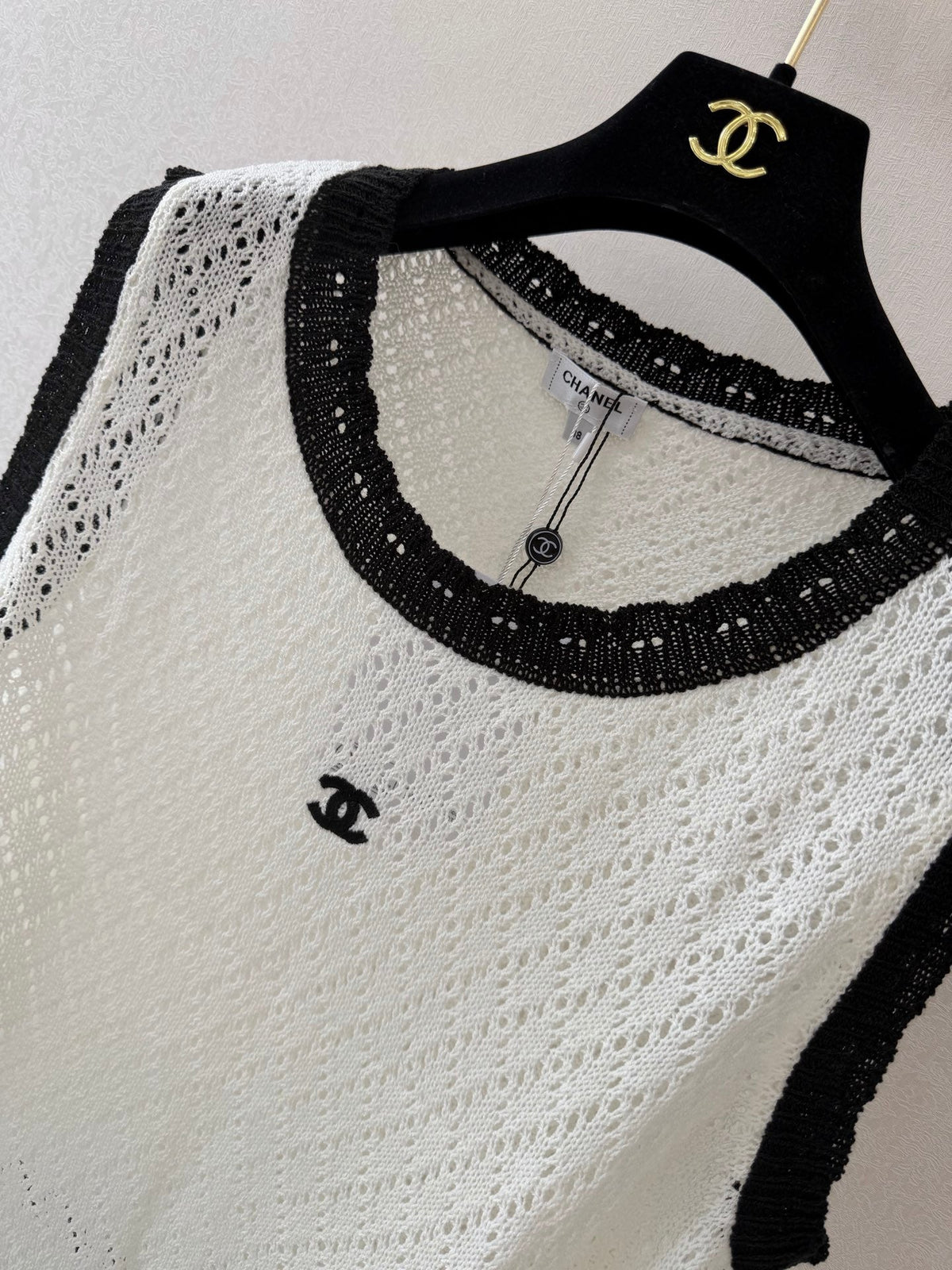 Chanel 2026 Vest Black and White Cotton 394798
