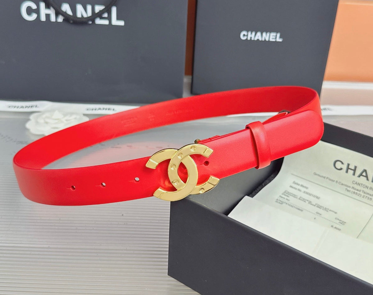 Chanel 2026 Double C Buckle Belt 30mm Cowhide 211912