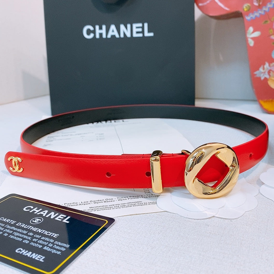 Chanel 2026 Round Buckle Belt 20mm Calfskin 214799