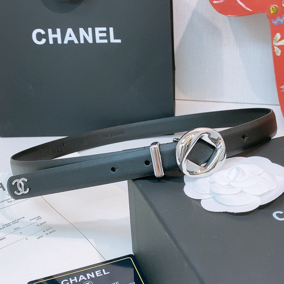 Chanel 2026 Round Buckle Belt 20mm Calfskin 214799