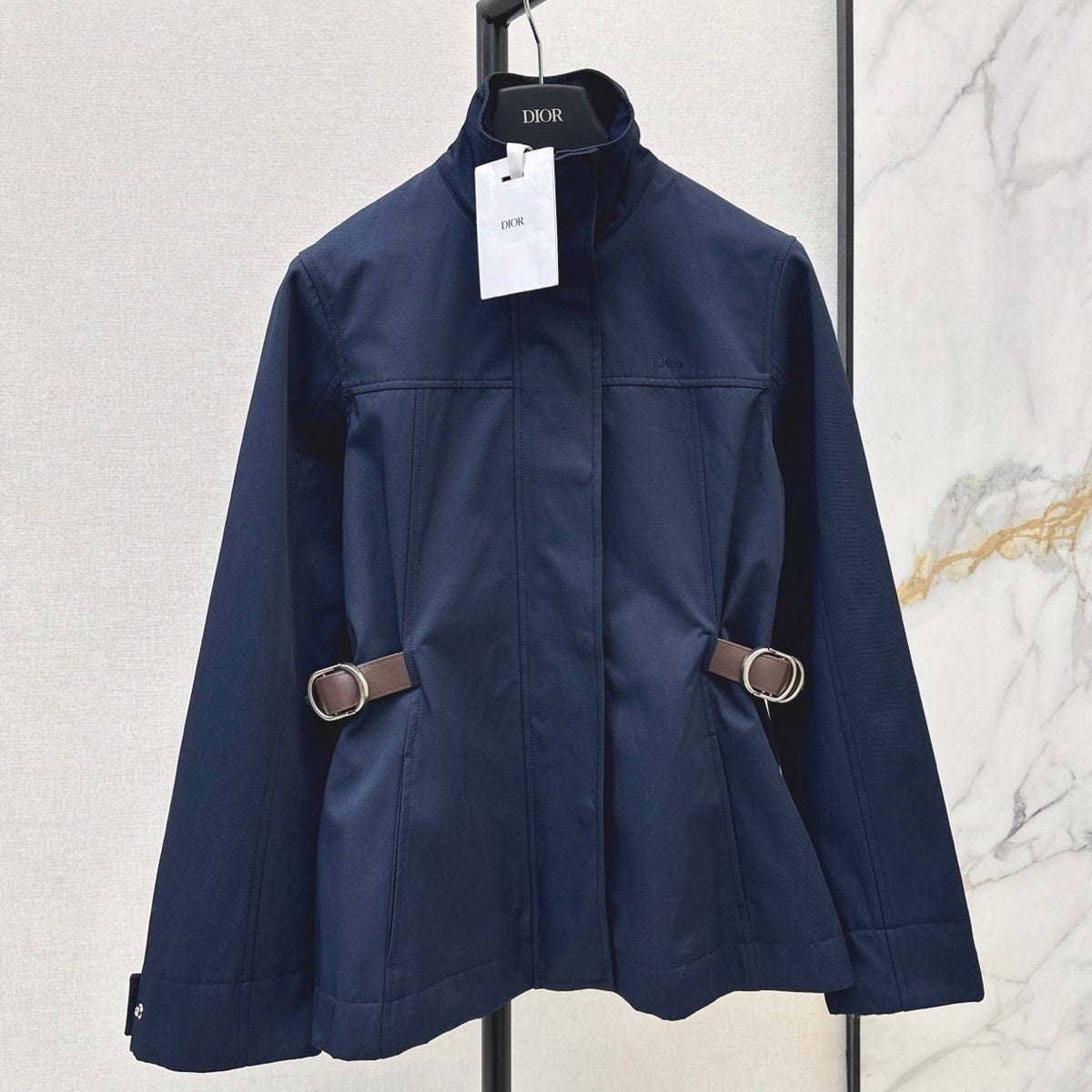 Dior 2026 Mid-Length Trench Coat with Double-Sided Leather Belt Cotton 776504