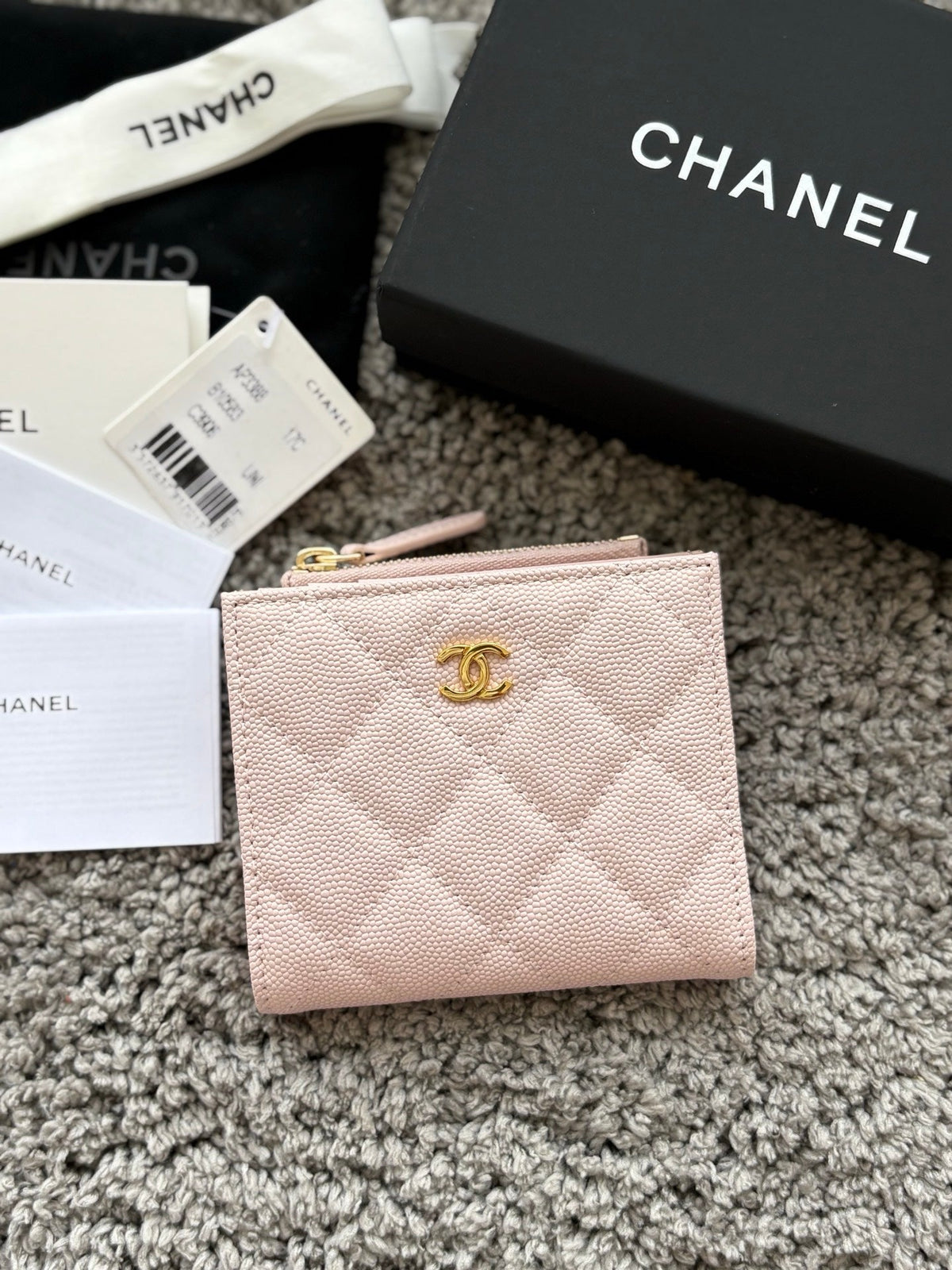 Chanel 2026 Double Zippered Short Wallet 11cm Leather 102531