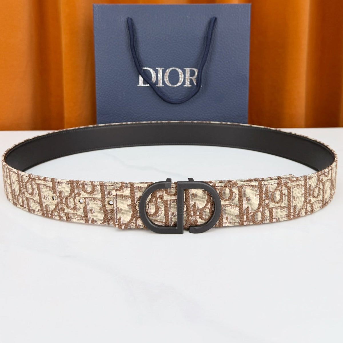Dior 2026 Oblique Reversible Belt 35mm Canvas