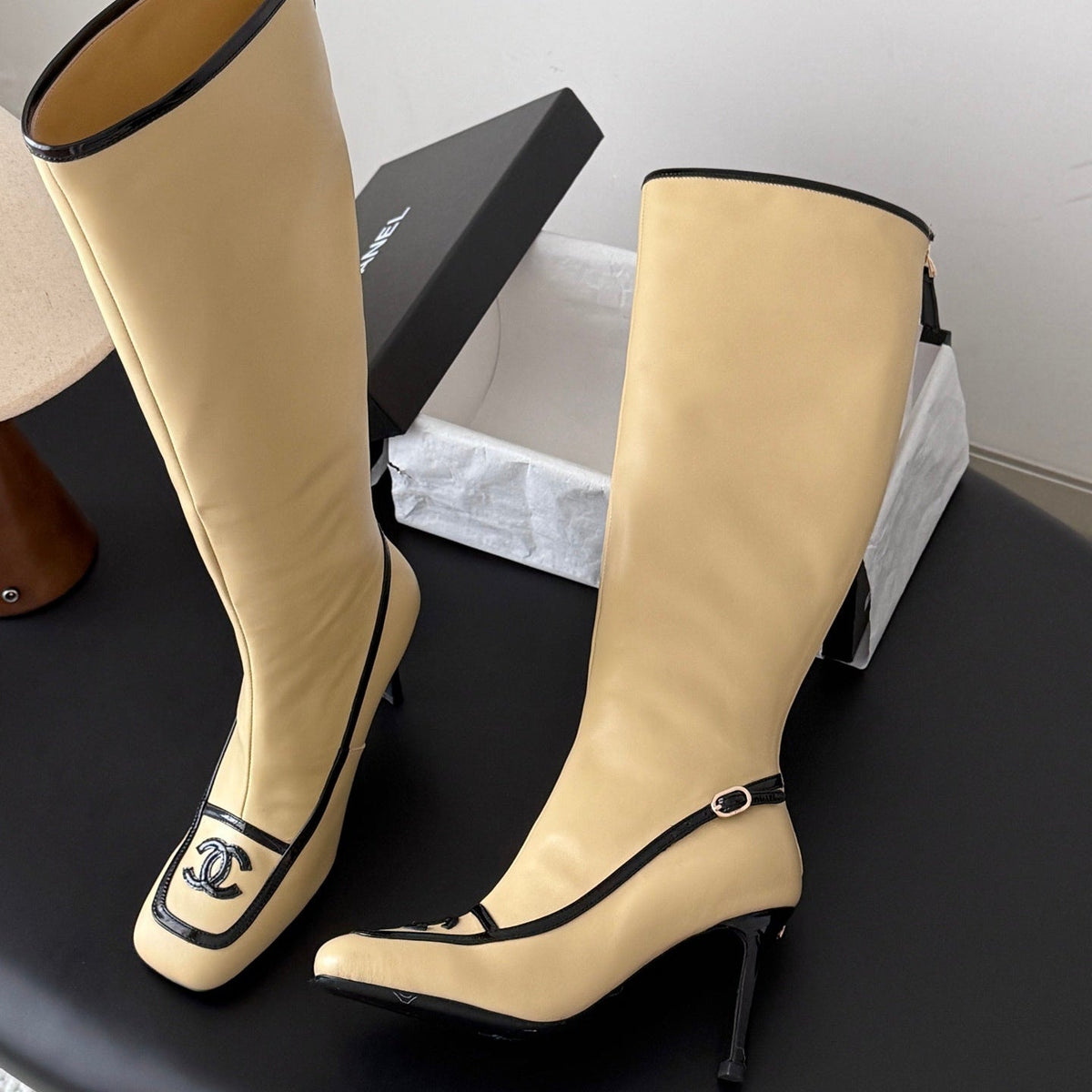 Chanel 2026 Square Toe Knee-High Boots Leather 127916