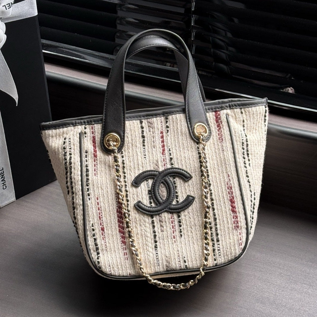 Chanel 2026 Small Shopping Tote Bag Canvas Fabric