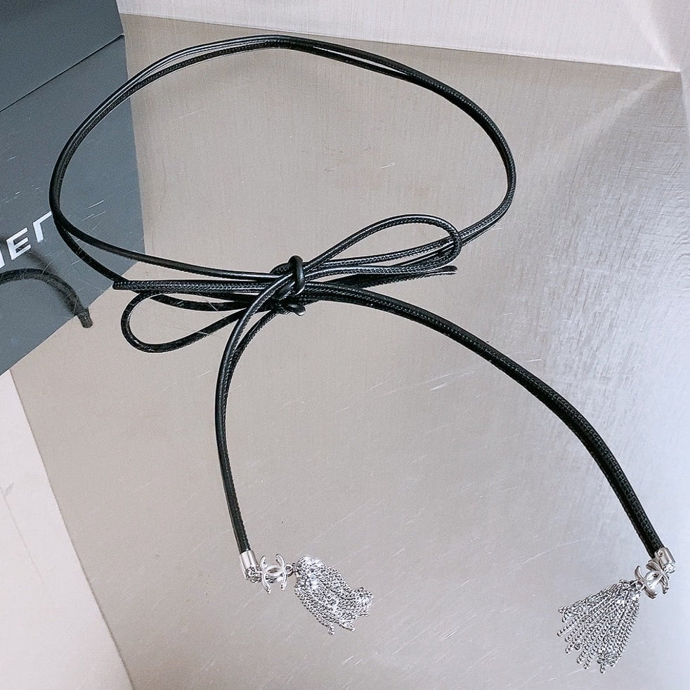 Chanel 2026 Double C Buckle Tassel Belt Lambskin 216980