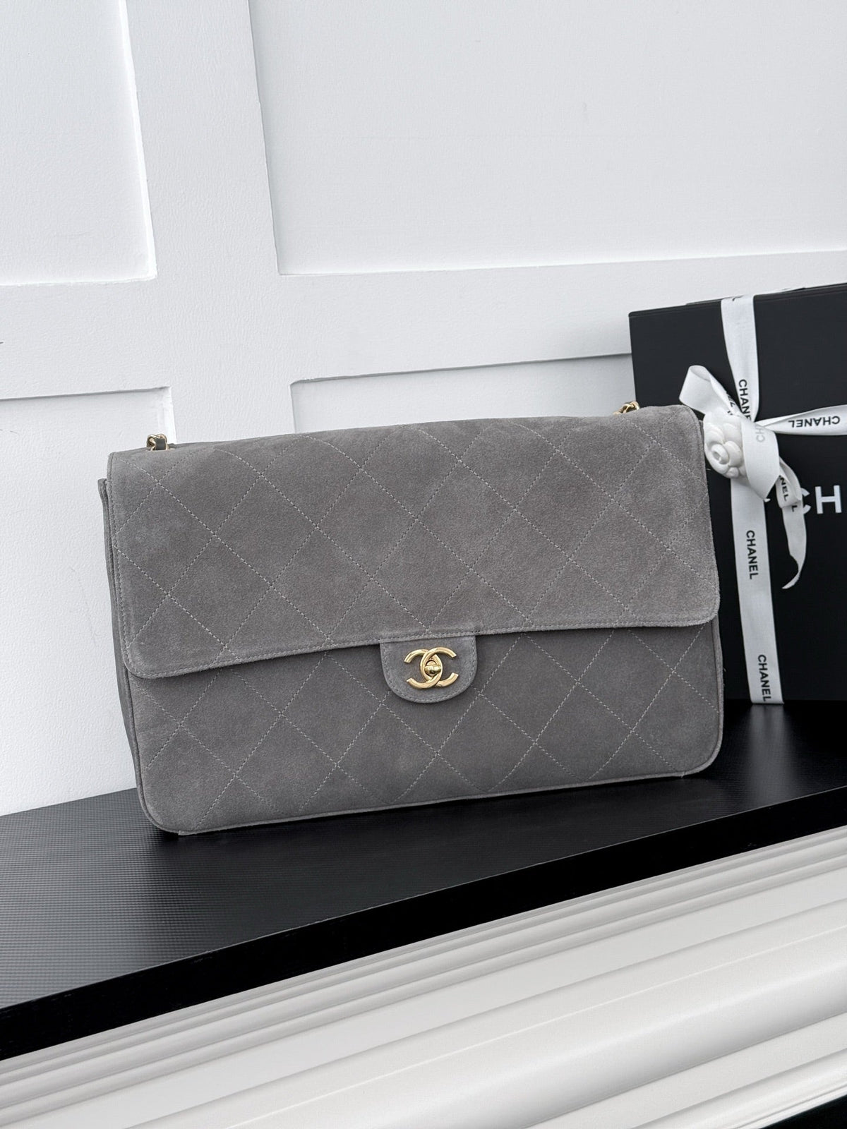 Chanel 2026 Maxi Flap Bag Suede Leather 167416