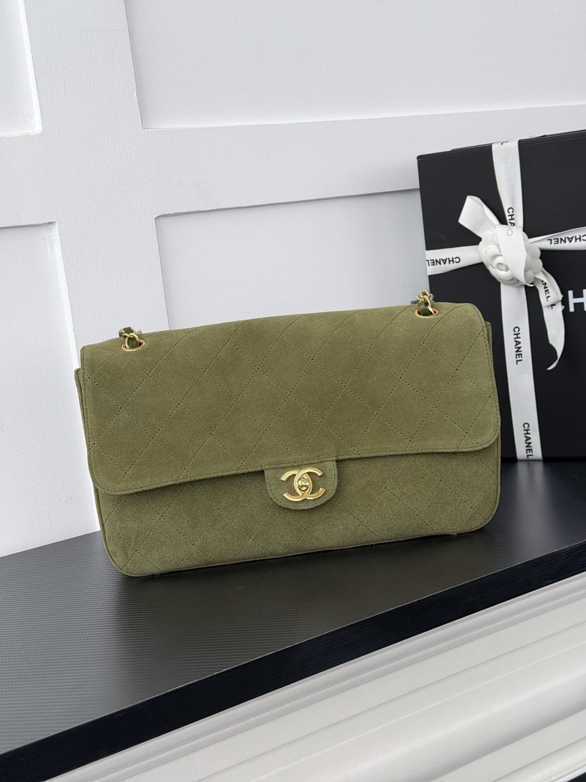 Chanel 2026 Maxi Flap Bag Suede Leather 167416