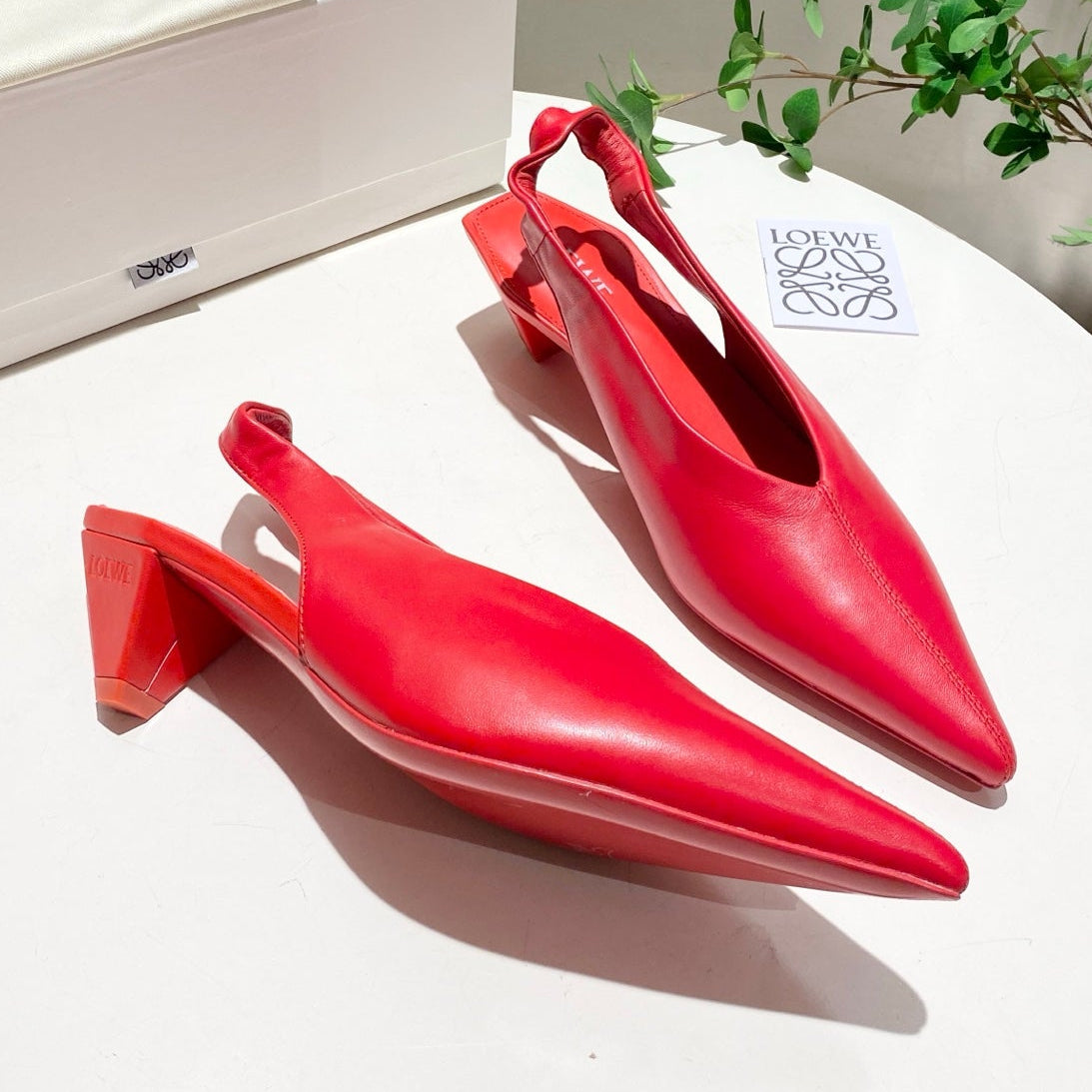 Loewe 2026 Origami Cubic Slingback 45mm Leather 144022
