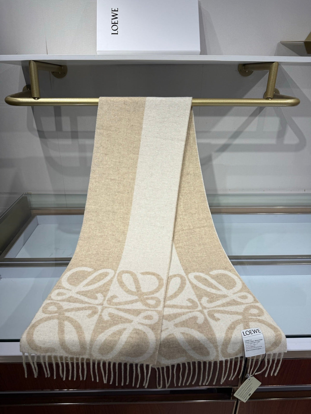 Loewe 2026 Anagram Jacquard Scarf 180cm Wool And Cashmere 217384