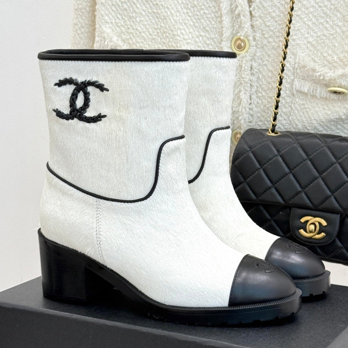 Chanel 2026 Square Heel Boots Pony Hair 188340