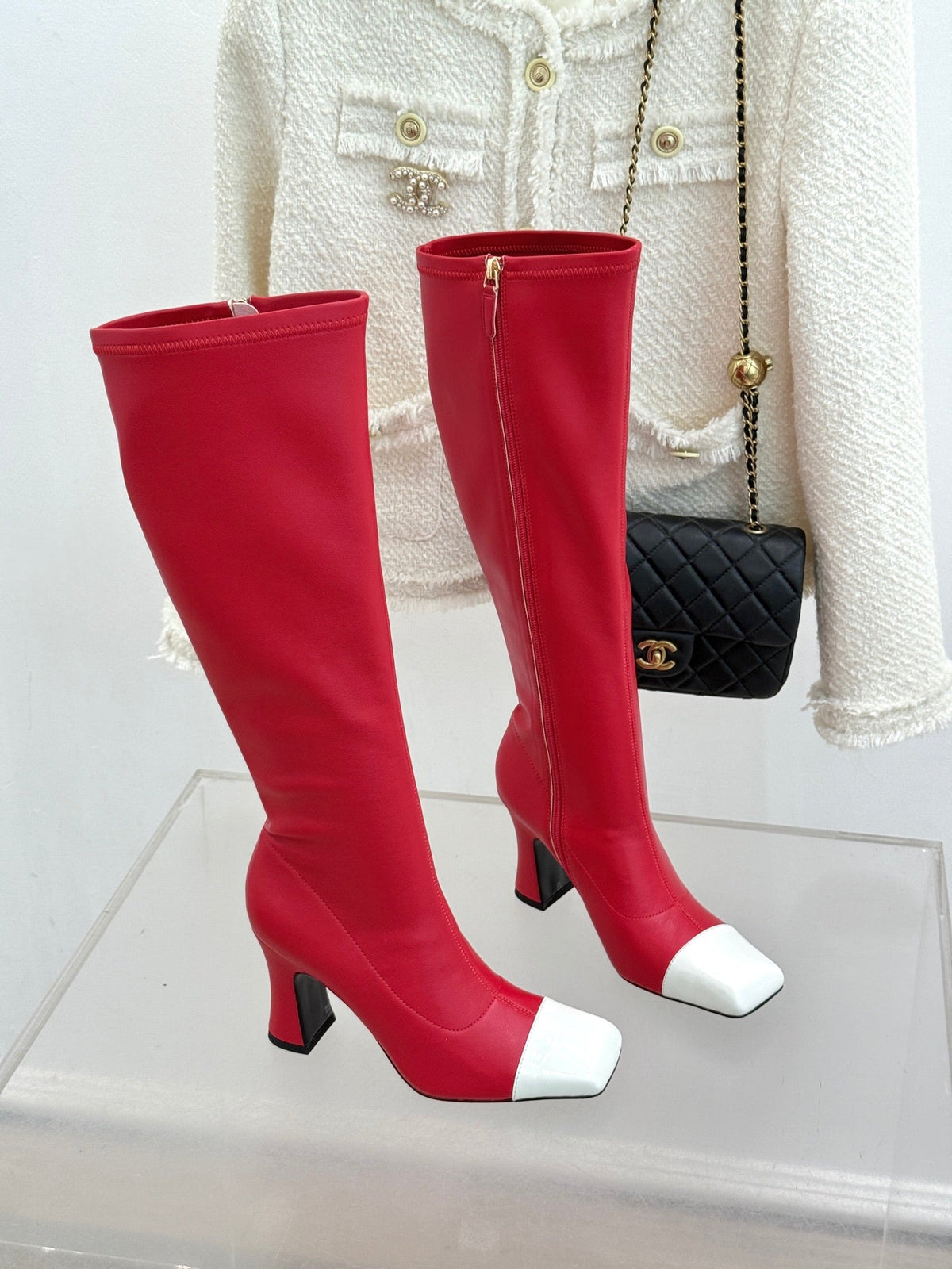 Chanel 2026 Two-Tone Boots 85mm Suede Leather 188517