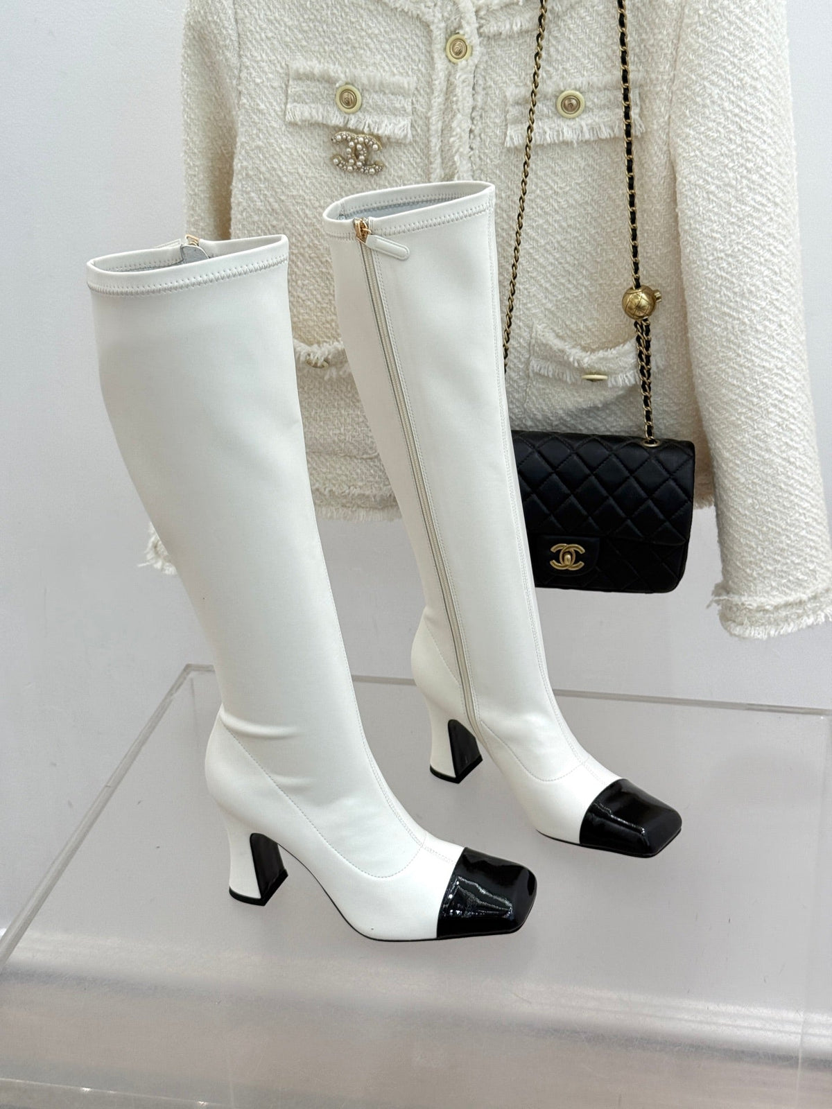 Chanel 2026 Two-Tone Boots 85mm Suede Leather 188517