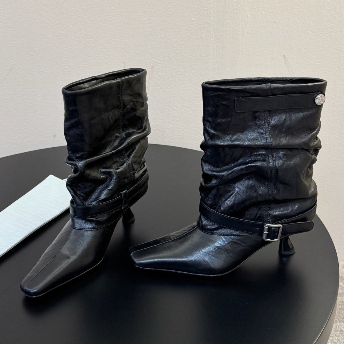 Loewe 2026 Pointed Toe Ankle Boots 55mm Suede Leather 166957