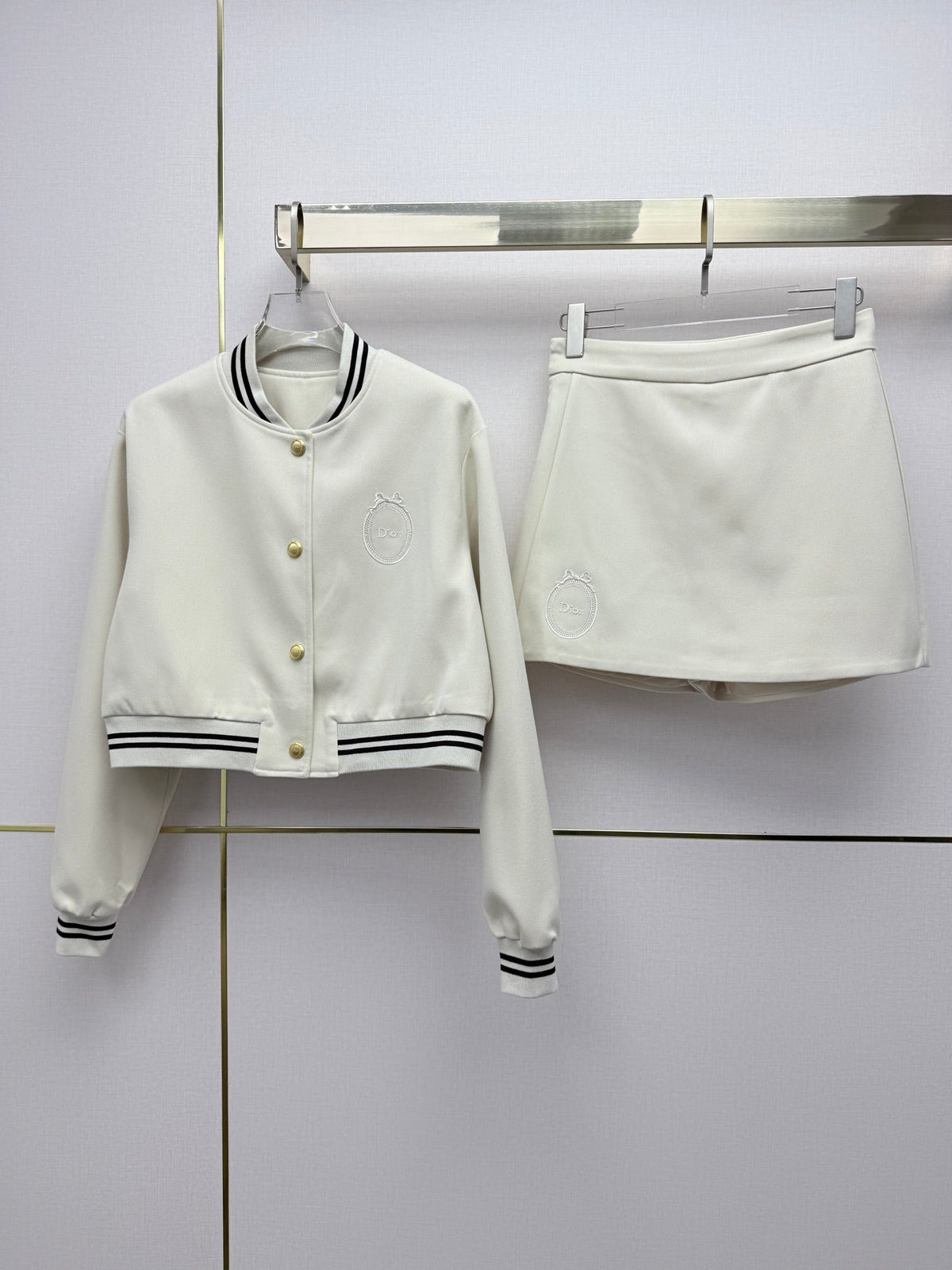 Dior 2026 Set Varsity Jacket And Mini Skirt Cotton 437589