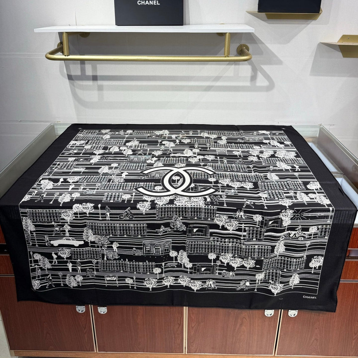 Chanel 2026 Landscape Motifs Scarf 140cm Cashmere Silk 218437