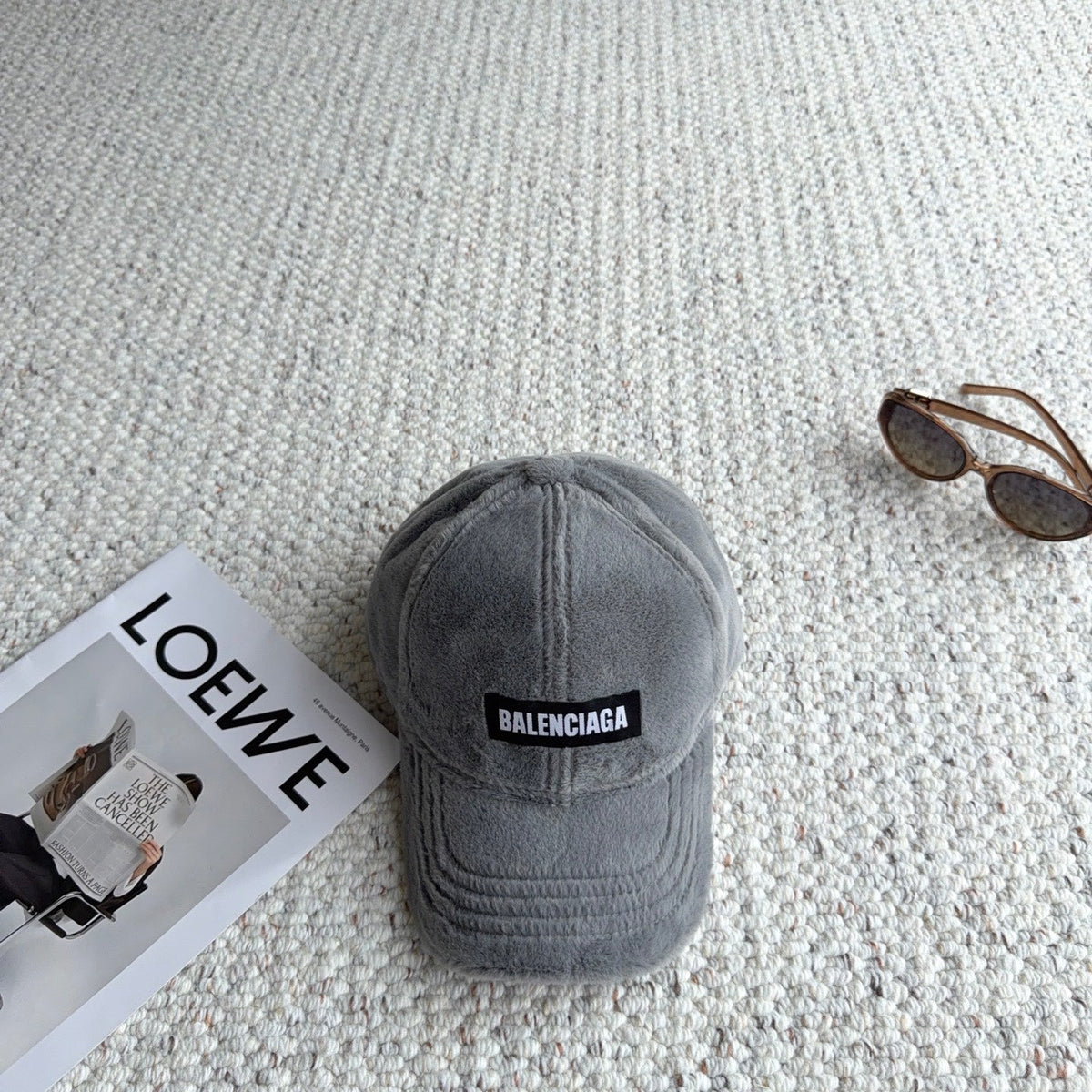 Balenciaga Furry Baseball Cap Hat 515556