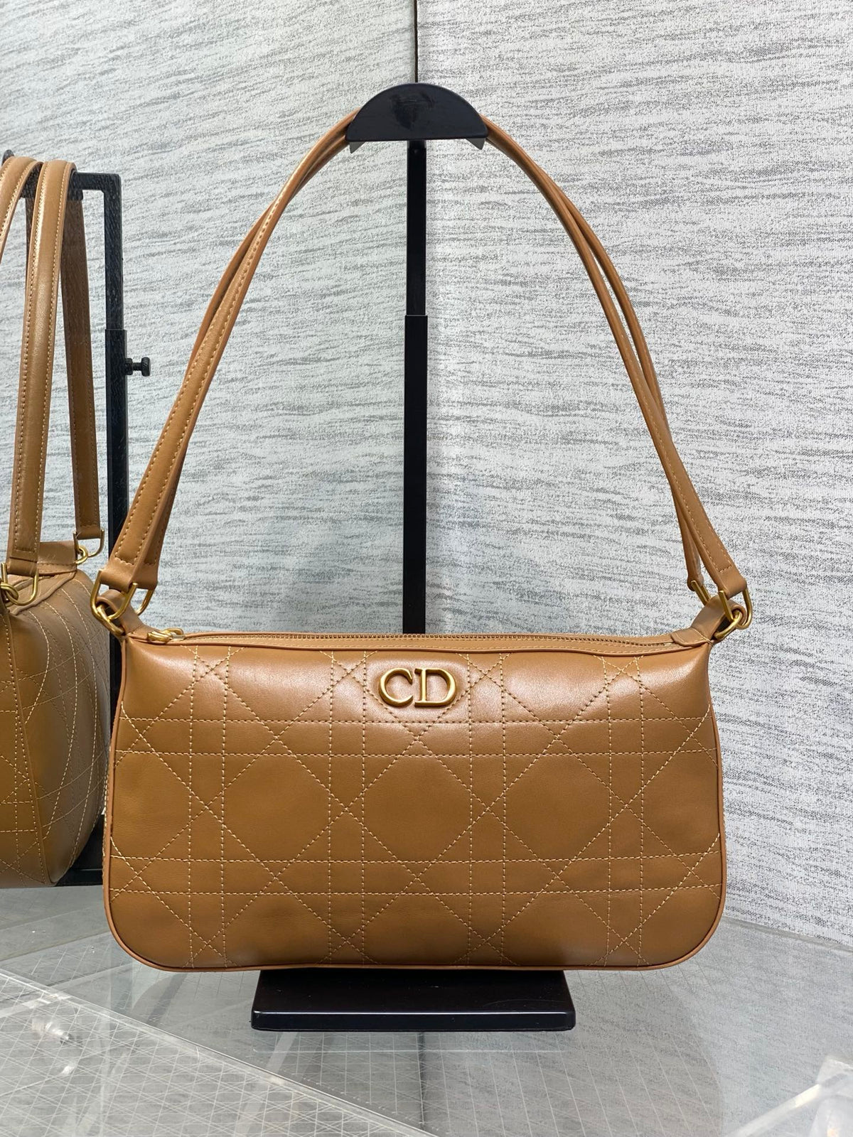 Dior 2026 Quilted Leather Zippered Shoulder Bag 26cm Suede Leather 403691
