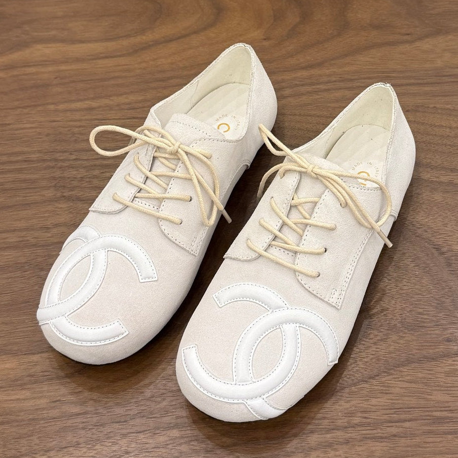 Chanel 2026 Cambon Lace Up Loafers Suede Leather 173172