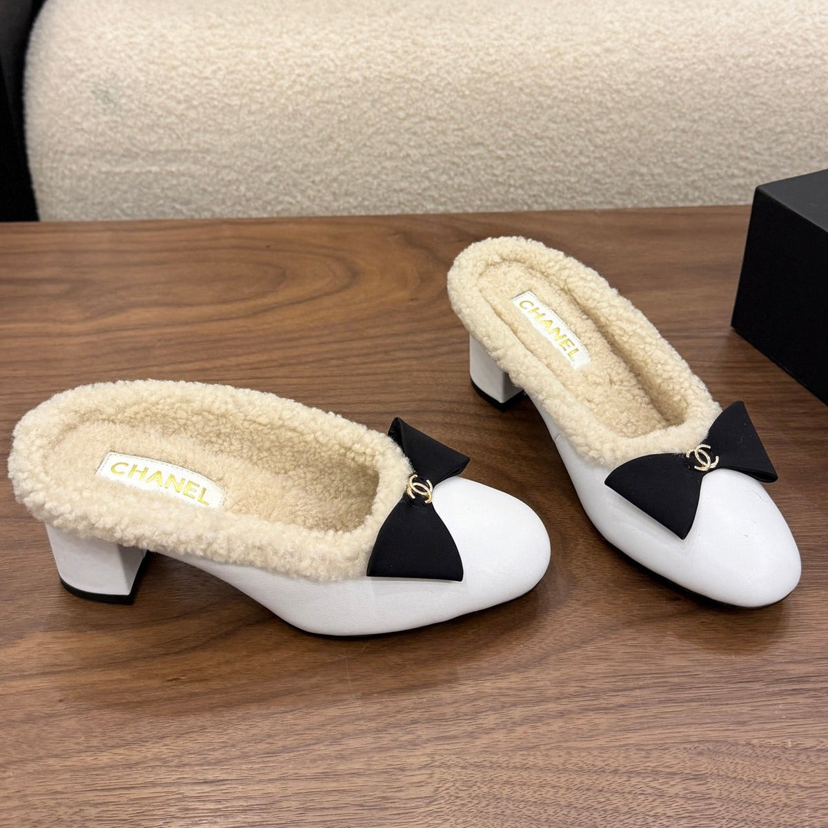 Chanel 2026 Bow Mule 65mm Suede Leather Wool 173180