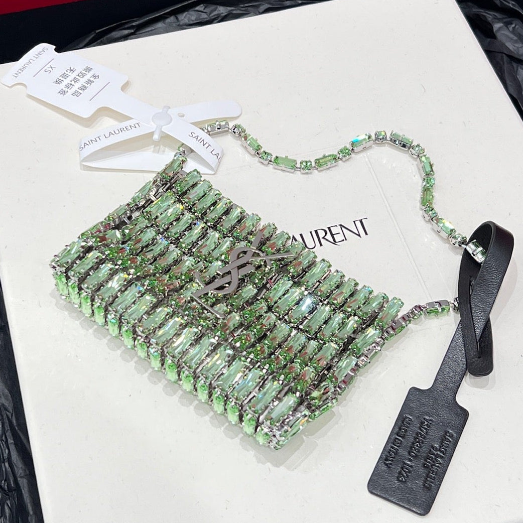 YSL 2026 Micro Evening Bag 11cm Crystals