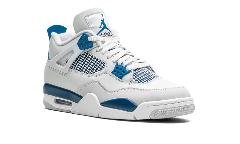 Nike Jordan 4 Retro Military Blue White Suede Leather