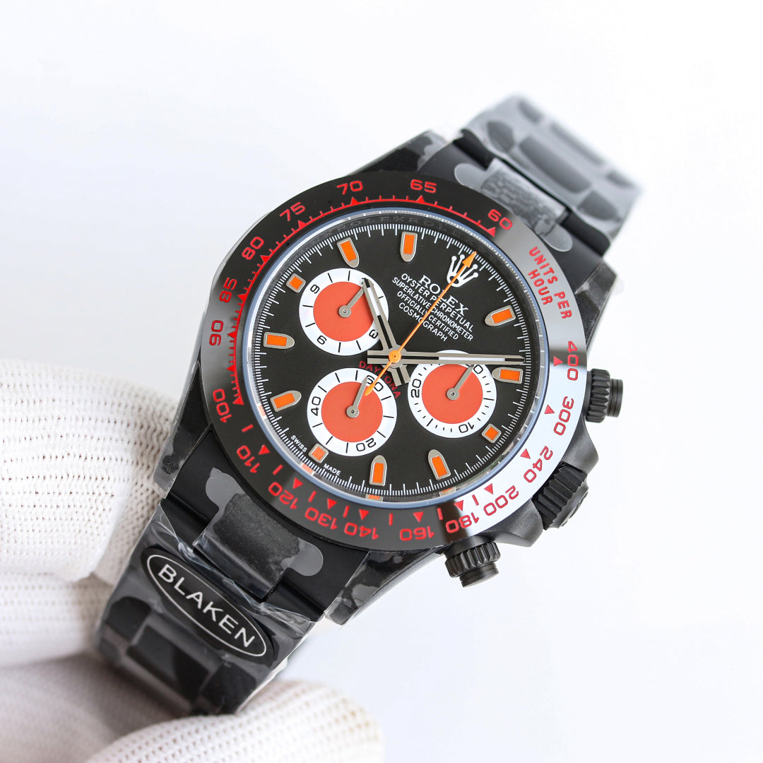 Rolex Daytona 40mm Carbon Black Silver Hand