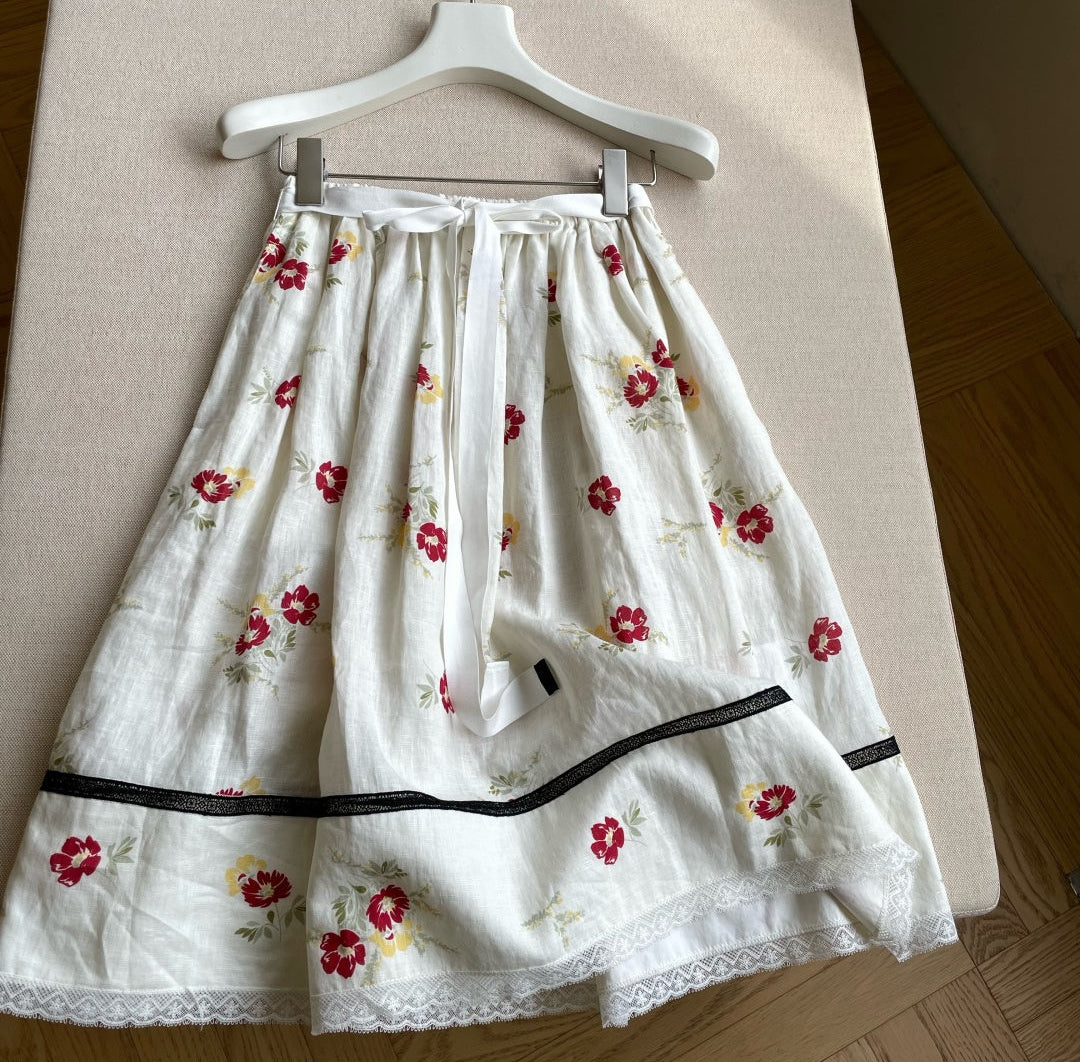 Prada 2026 Midi Skirt Linen 649571