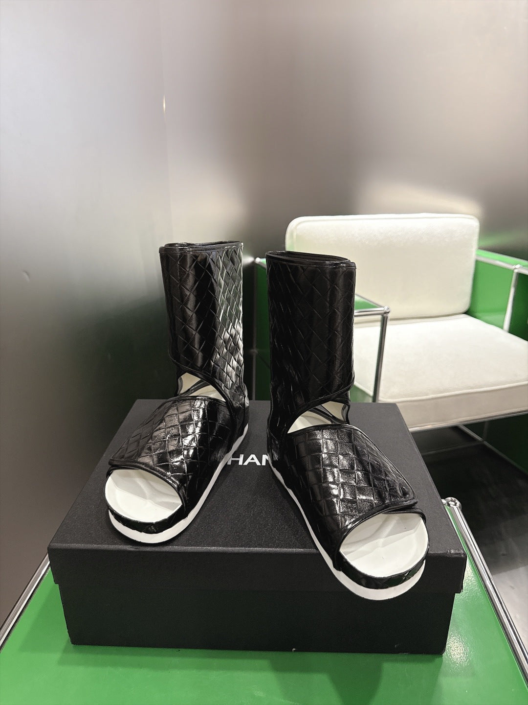 Chanel 2026 Open-Toe Ankle Boots Leather 192883