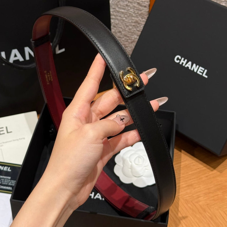 Chanel 2026 Double C Belt 25mm Leather 216979